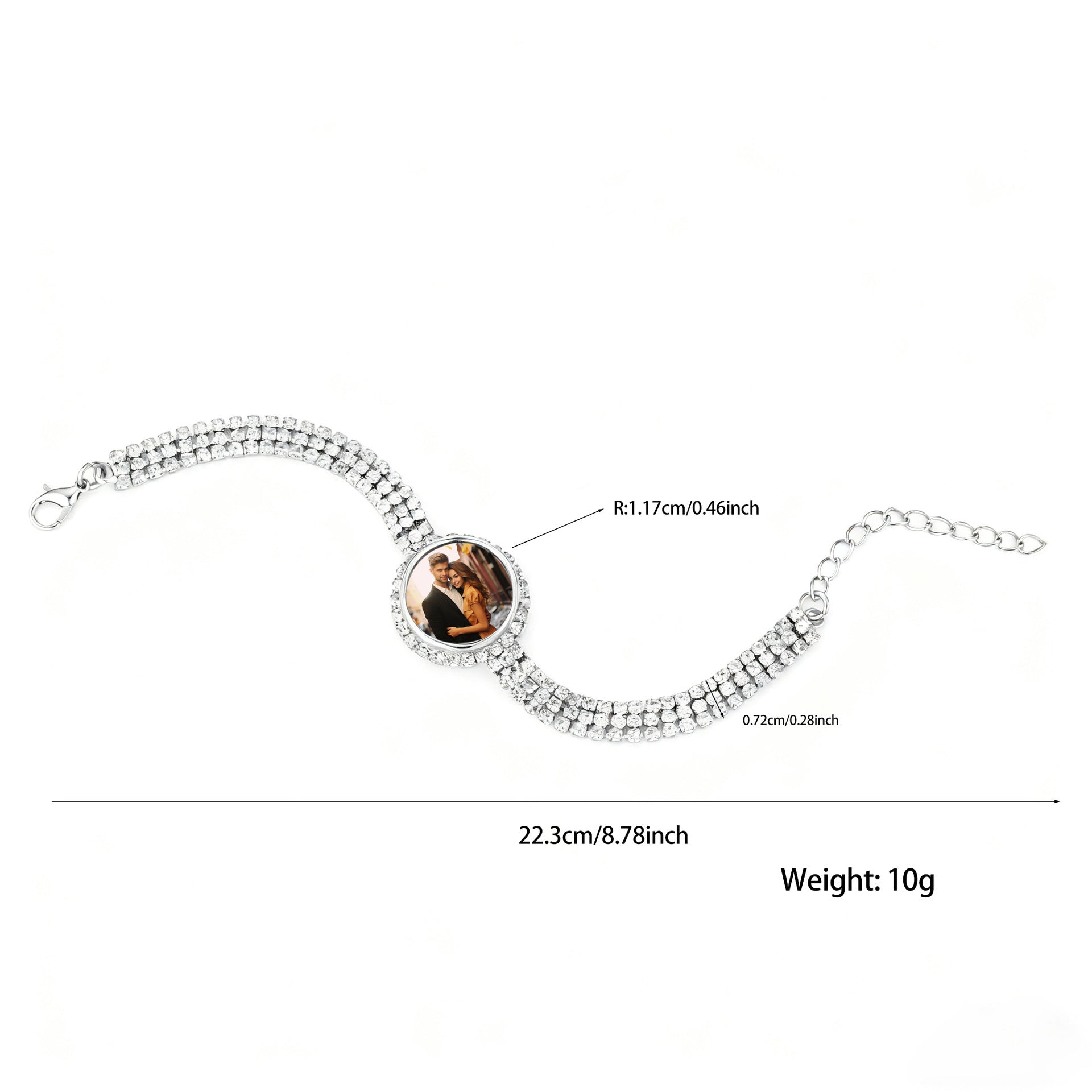 Custom Photo Zircon Bracelet | Alloy + 3A Zircon - A Wearable Memory of Your Most Treasured Moments - Aruary Studio ｜ Artisanal Jewelry