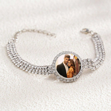 Custom Photo Zircon Bracelet | Alloy + 3A Zircon - A Wearable Memory of Your Most Treasured Moments - Aruary Studio ｜ Artisanal Jewelry