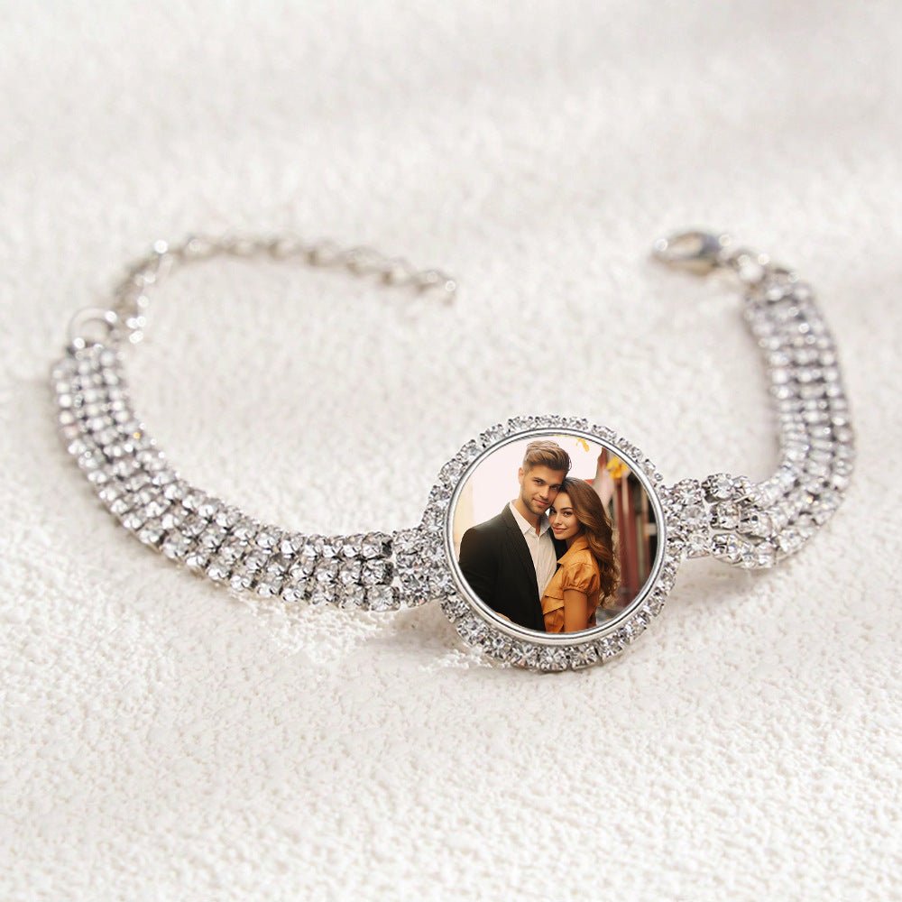 Custom Photo Zircon Bracelet | Alloy + 3A Zircon - A Wearable Memory of Your Most Treasured Moments - Aruary Studio ｜ Artisanal Jewelry