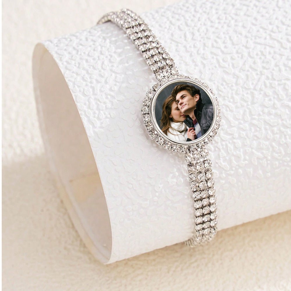 Custom Photo Zircon Bracelet | Alloy + 3A Zircon - A Wearable Memory of Your Most Treasured Moments - Aruary Studio ｜ Artisanal Jewelry