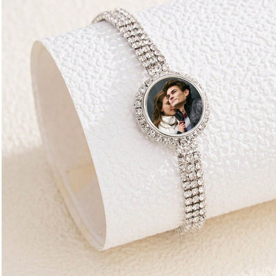 Custom Photo Zircon Bracelet | Alloy + 3A Zircon - A Wearable Memory of Your Most Treasured Moments - Aruary Studio ｜ Artisanal Jewelry