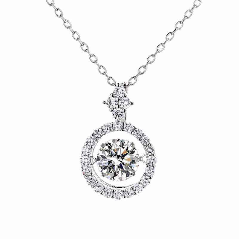 Dancing Solitaire Moissanite Necklace