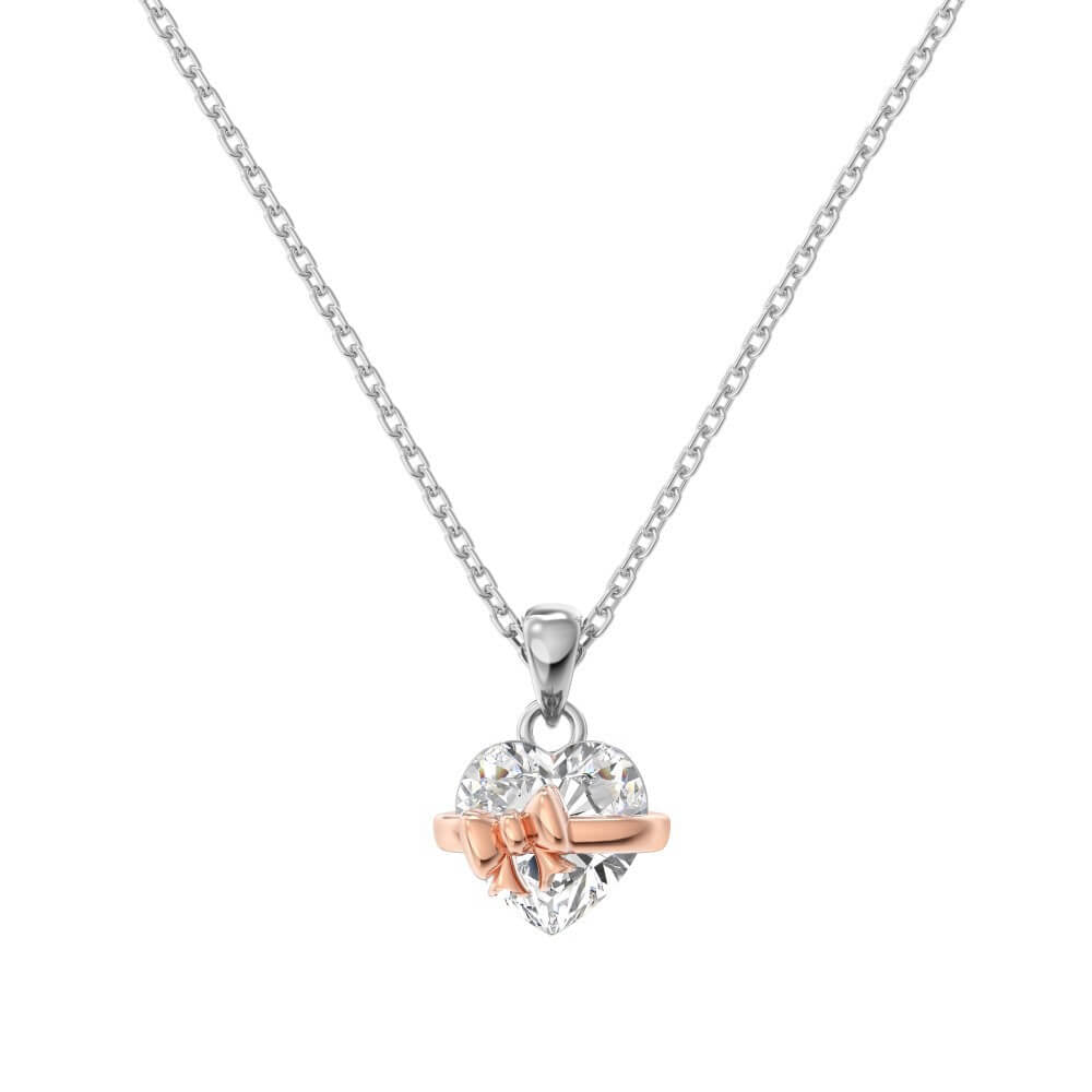 Coquette Heart & Bow Necklace - Aruary Studio ｜ Artisanal Jewelry