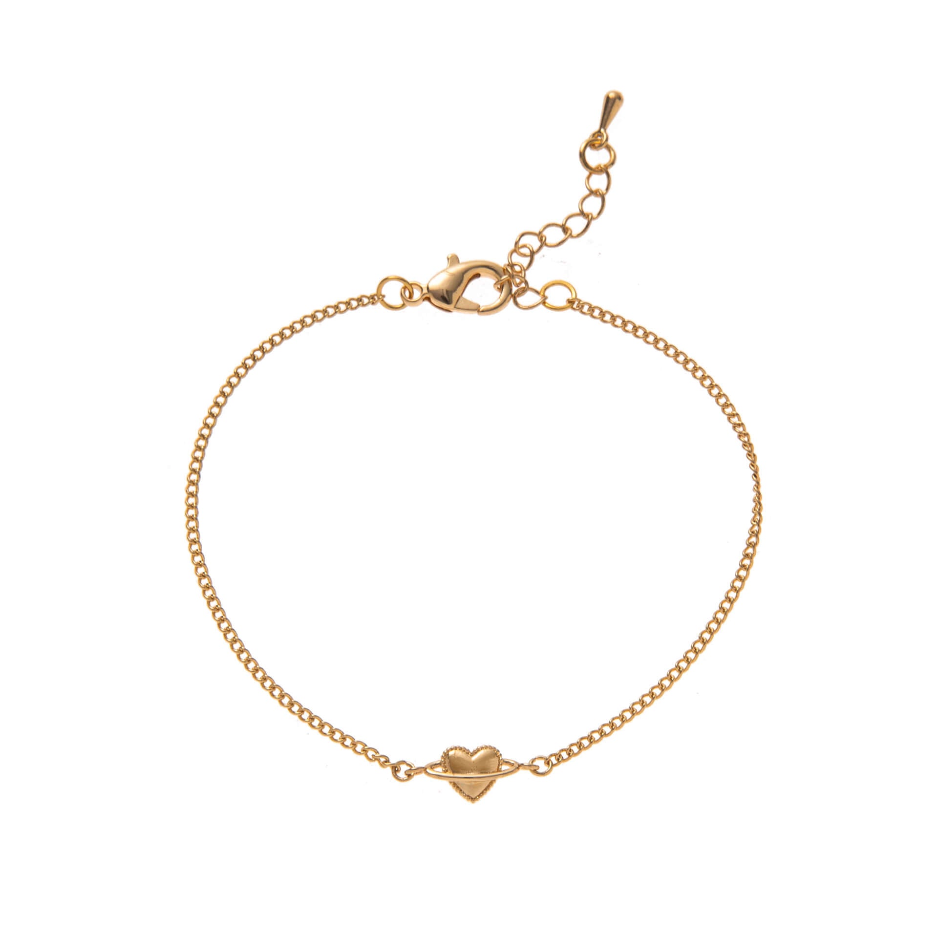 Dainty Heart Zircon Gold - Plated Bracelet | 5A Zircon + Gold - Plated - Aruary Studio ｜ Artisanal Jewelry
