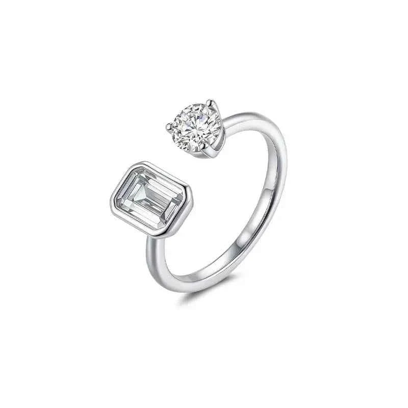 "The Celestial Pair" Toi et Moi Moissanite Ring