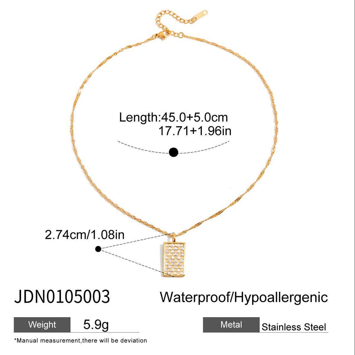 Elegant K Yellow Titanium Steel Necklace - Hypoallergenic & Tarnish - Proof Fashion Jewelry for Women - Aruary Studio ｜ Artisanal Jewelry