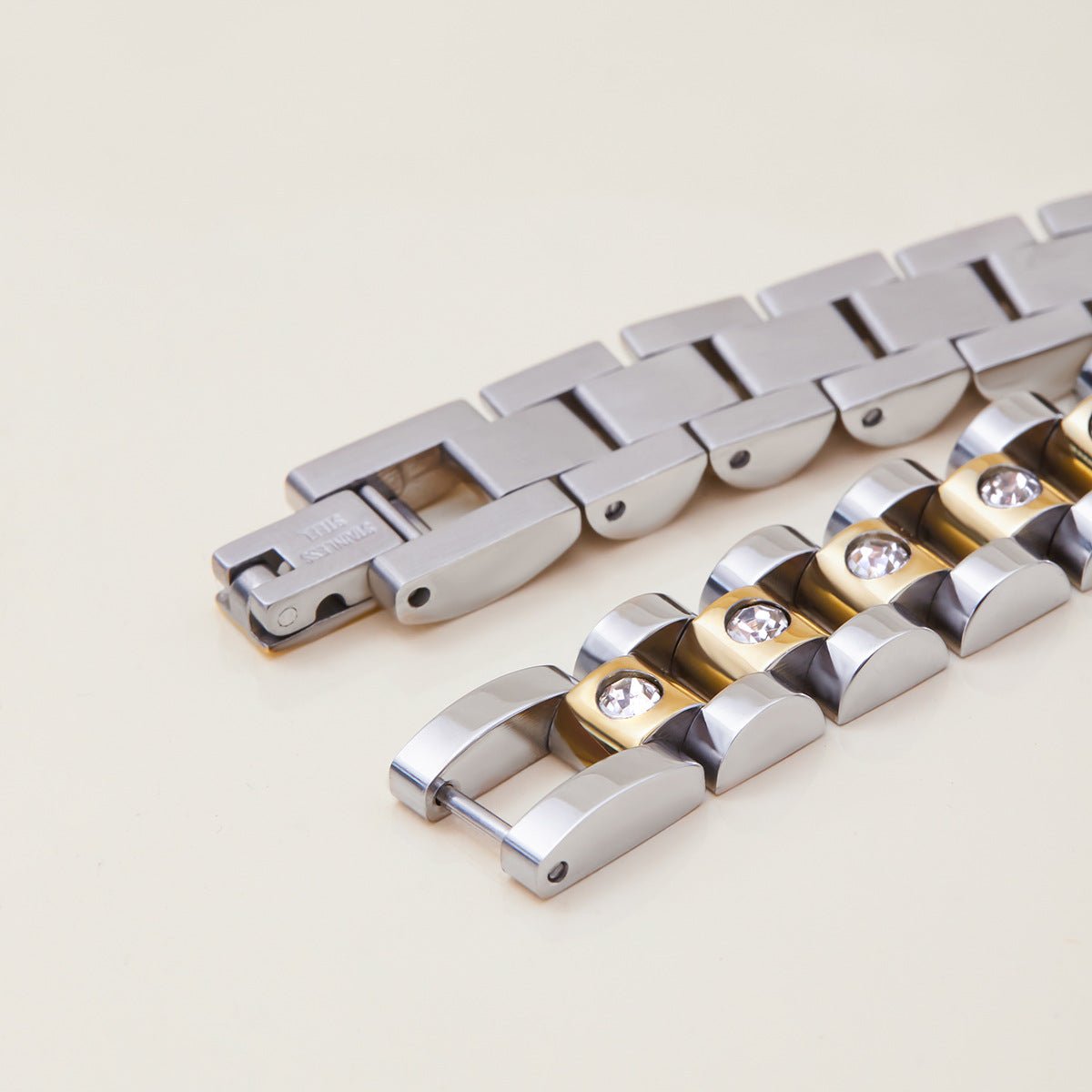 Elegant Titanium Steel White Diamond Chain Bracelet: Hypoallergenic Ring - Link Luxury for Women - Aruary Studio ｜ Artisanal Jewelry