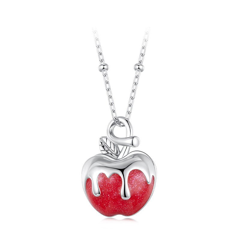 Enchanted Christmas Apple Locket Necklace | 925 Sterling Silver - Whimsical Holiday Charm with Adjustable 40+5cm Chain - Aruary Studio ｜ Artisanal Jewelry