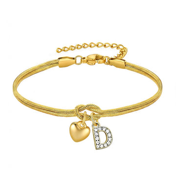 Eternal Bond: Personalizable Love Knot Snake Chain Bracelet - Aruary Studio ｜ Artisanal Jewelry