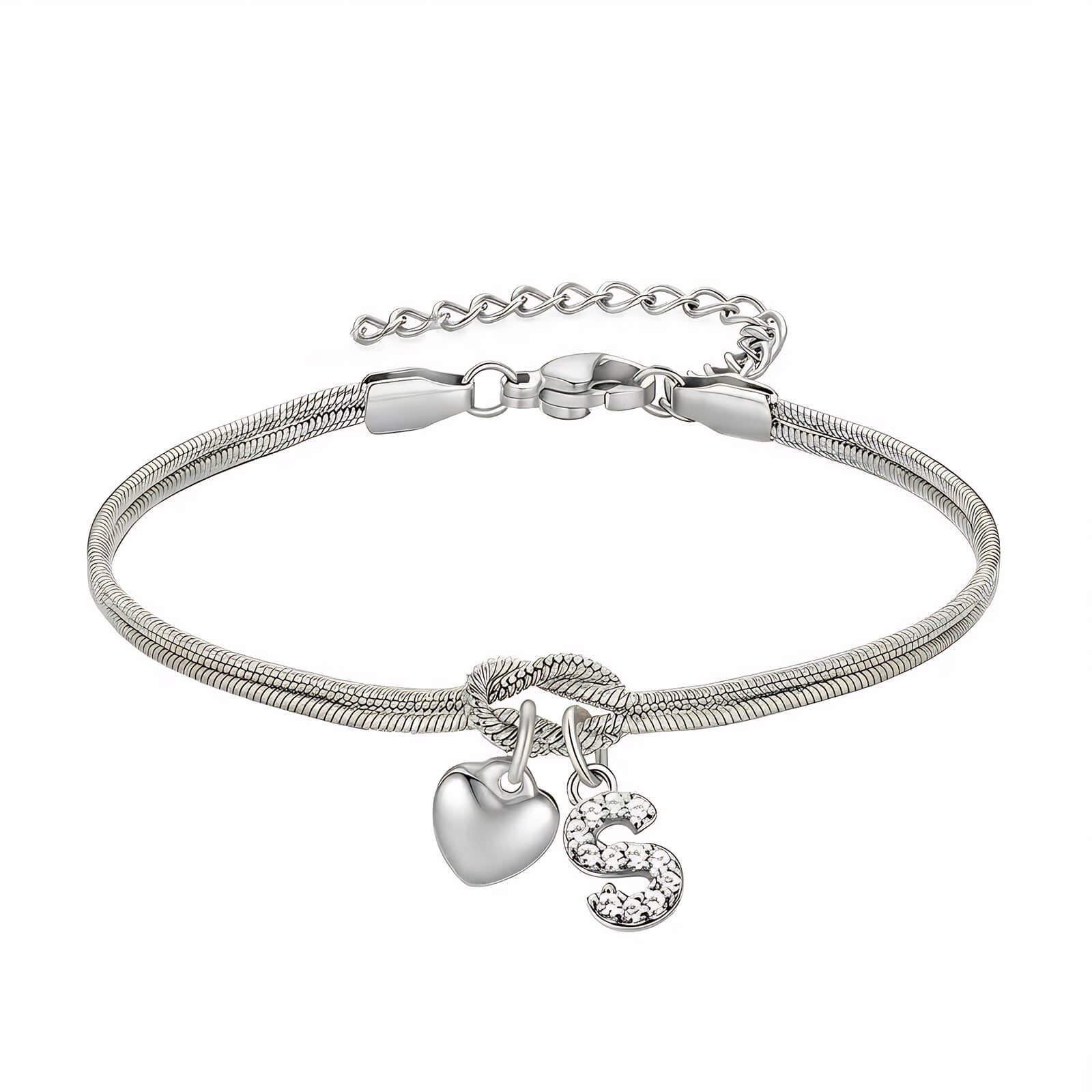 Eternal Bond: Personalizable Love Knot Snake Chain Bracelet - Aruary Studio ｜ Artisanal Jewelry