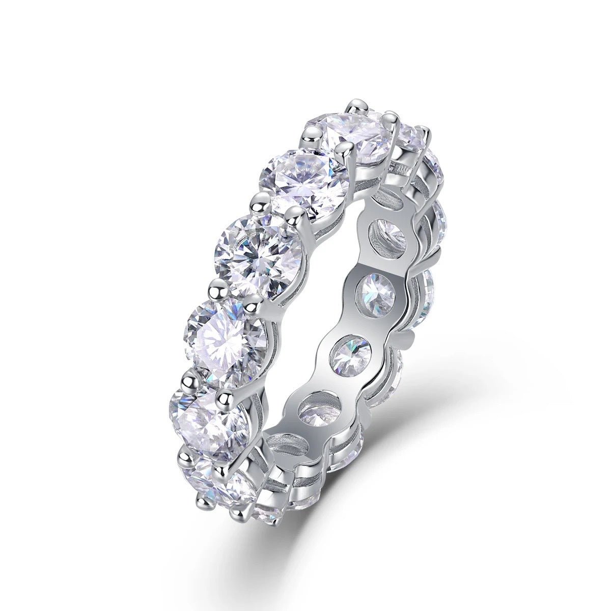 Eternity Full Moissanite Ring | S925 Sterling Silver - Endless Sparkle for Timeless Elegance - Aruary Studio ｜ Artisanal Jewelry