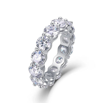 Eternity Full Moissanite Ring | S925 Sterling Silver - Endless Sparkle for Timeless Elegance - Aruary Studio ｜ Artisanal Jewelry