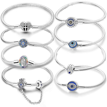 Evil Eye Series Stackable Base Bracelets | Alloy + Zircon - Pandora - Style Personalized Protection Jewelry - Aruary Studio ｜ Artisanal Jewelry