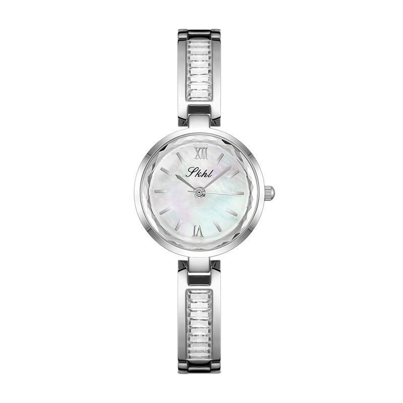 Exquisite Crystal Chain Watch - 34mm Quartz Kaleidoscope Dial, Mineral Glass, Alloy Clasp - Aruary Studio ｜ Artisanal Jewelry