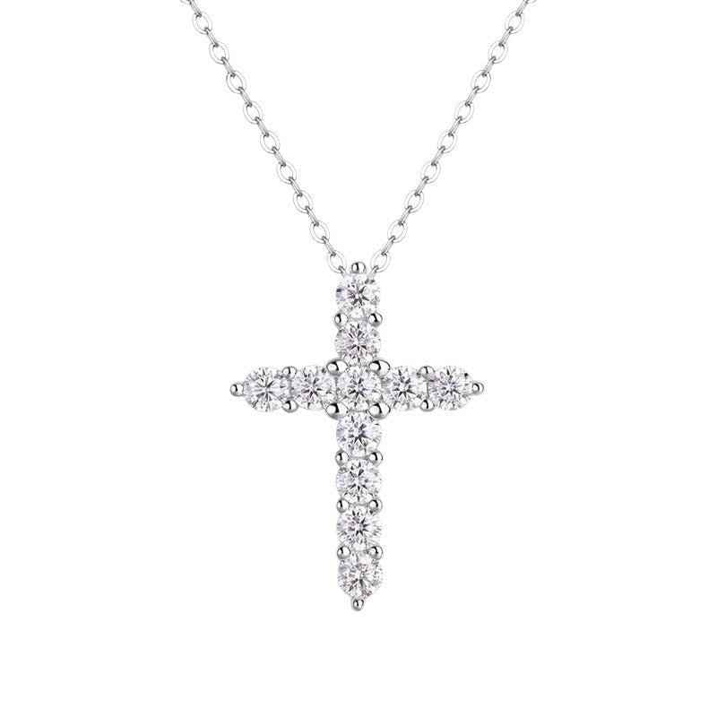Eternal Devotion Moissanite Cross Necklace for Timeless Elegance