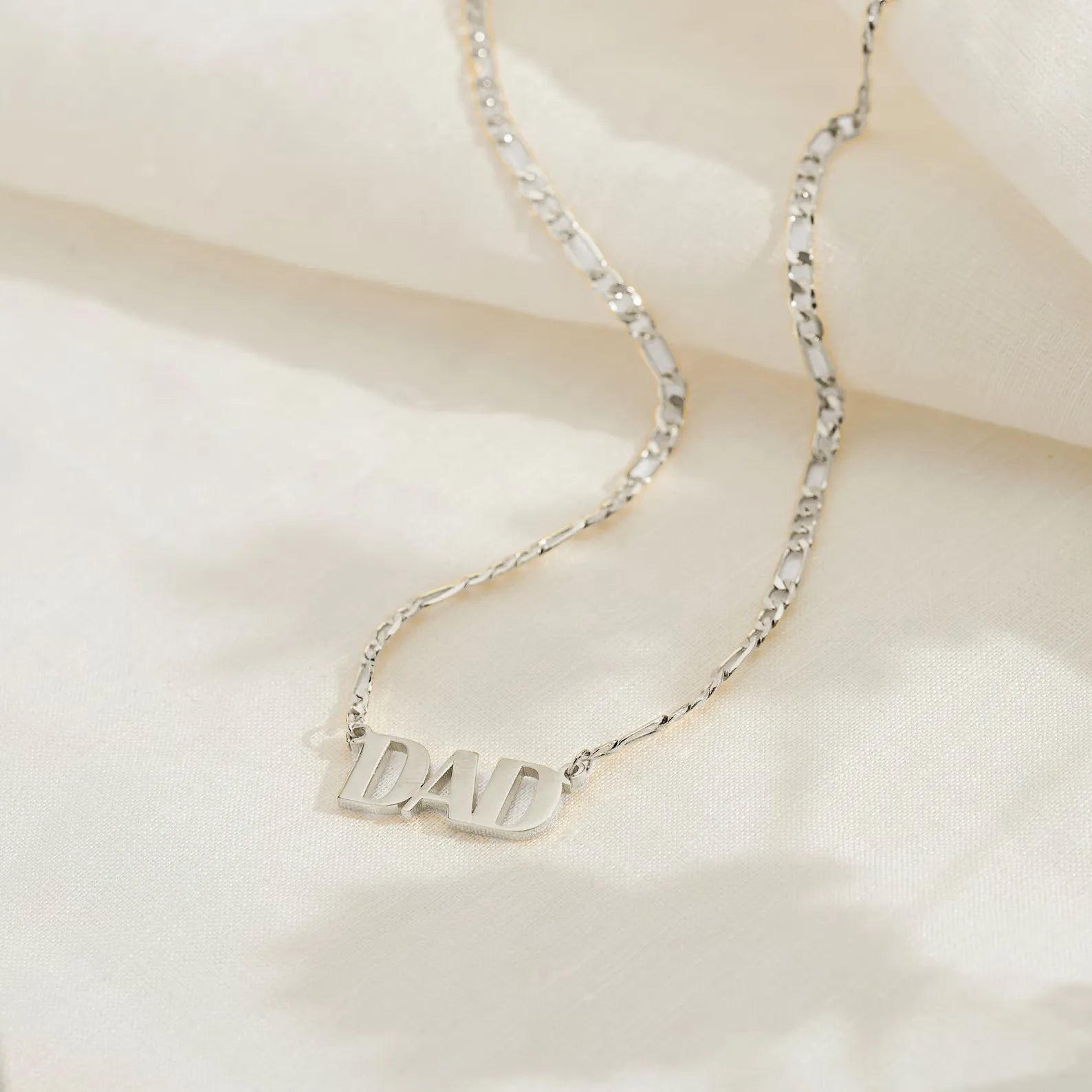 Father's Day Titanium "DAD" Necklace - 18K Gold Plated Unbreakable Gift, Engraved Pendant for Dad - Aruary Studio ｜ Artisanal Jewelry