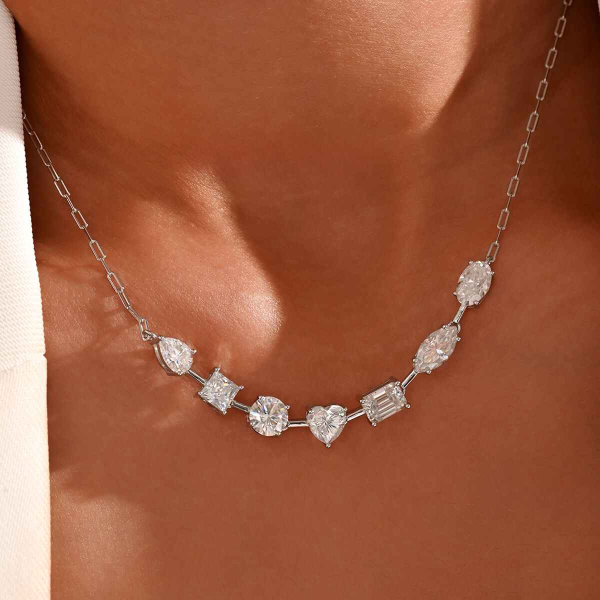 Fragmenta Multi-Cut Moissanite Geometric Collar
