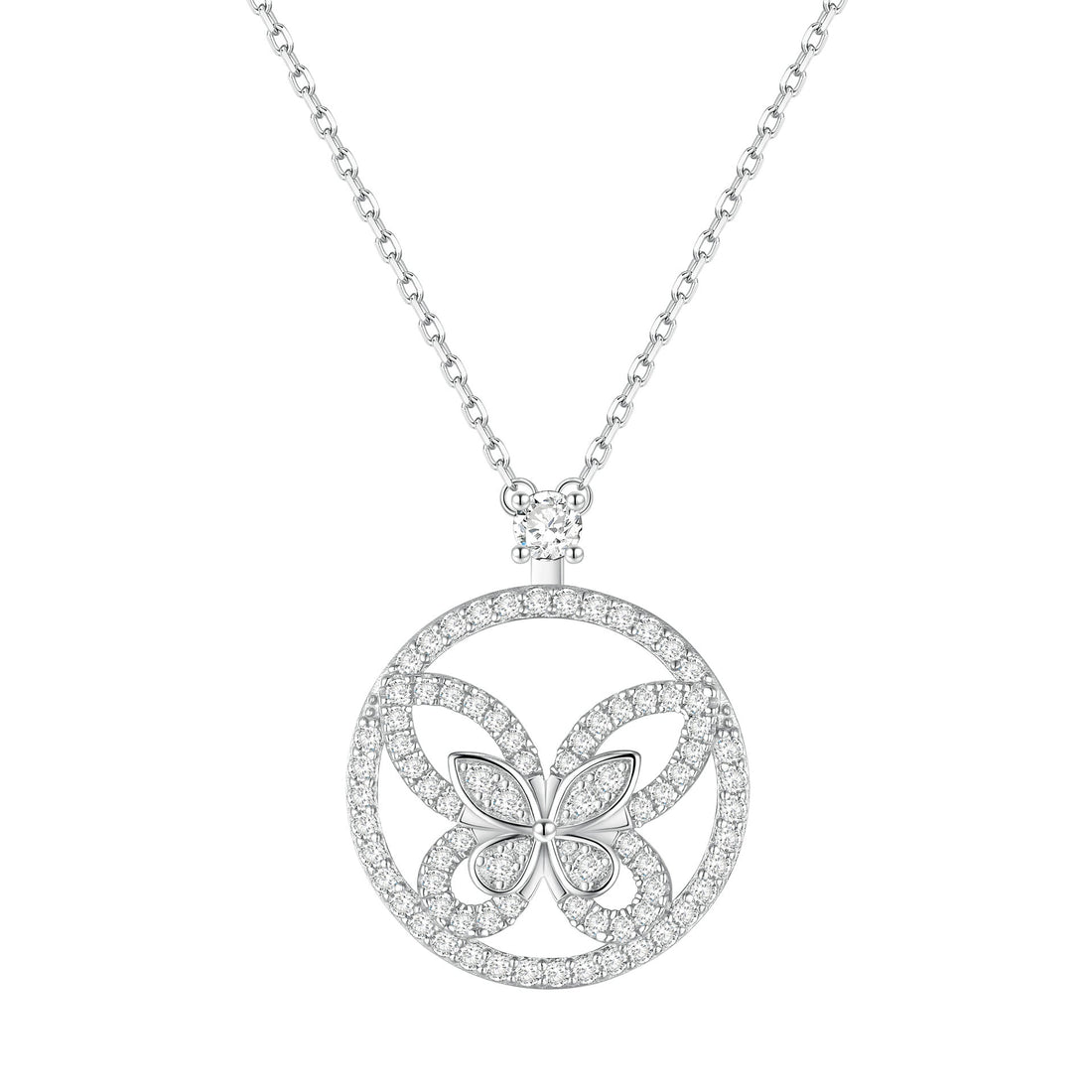 Full Diamond Phantom Butterfly Necklace | S925 Sterling Silver + Zircon - Ethereal Sparkle with Symbolic Elegance - Aruary Studio ｜ Artisanal Jewelry