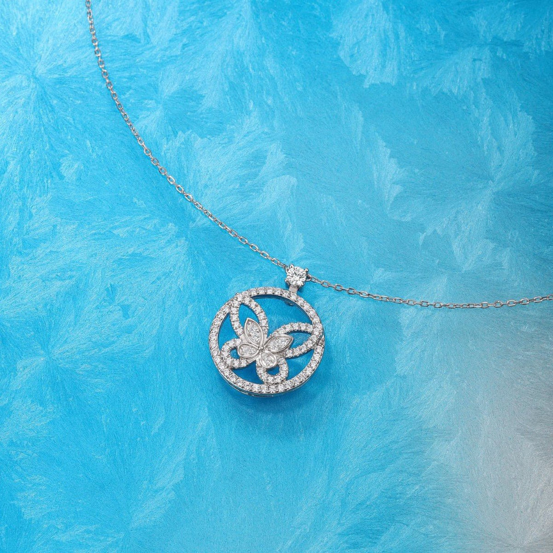 Full Diamond Phantom Butterfly Necklace | S925 Sterling Silver + Zircon - Ethereal Sparkle with Symbolic Elegance - Aruary Studio ｜ Artisanal Jewelry