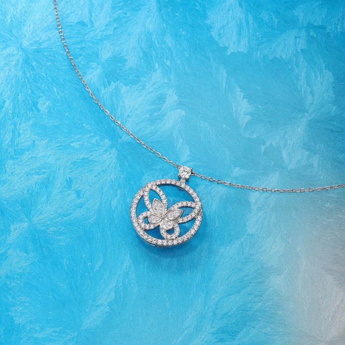 Full Diamond Phantom Butterfly Necklace | S925 Sterling Silver + Zircon - Ethereal Sparkle with Symbolic Elegance - Aruary Studio ｜ Artisanal Jewelry