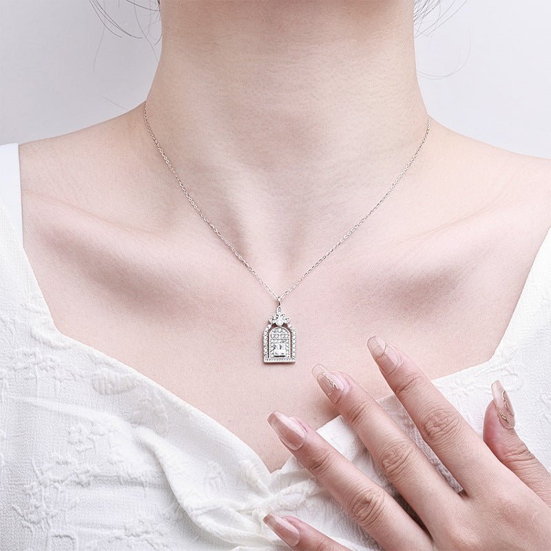 “Gate of Happiness” Heavy - Duty Necklace | S925 Sterling Silver + Moissanite - Symbol of Blessings - Aruary Studio ｜ Artisanal Jewelry