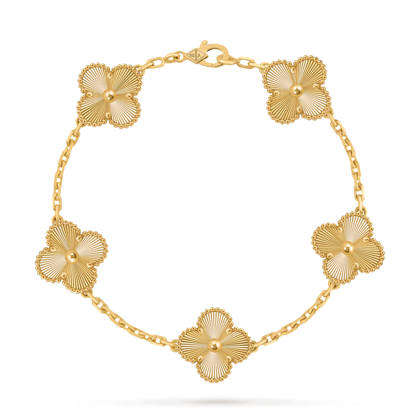 Gold Plated Clover Bracelet - 925 Sterling Silver Adjustable Lucky Charm Jewelry with Secure Clasp Aruary Studio ｜ Artisanal Jewelry