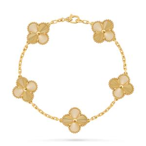 Gold Plated Clover Bracelet - 925 Sterling Silver Adjustable Lucky Charm Jewelry with Secure Clasp Aruary Studio ｜ Artisanal Jewelry