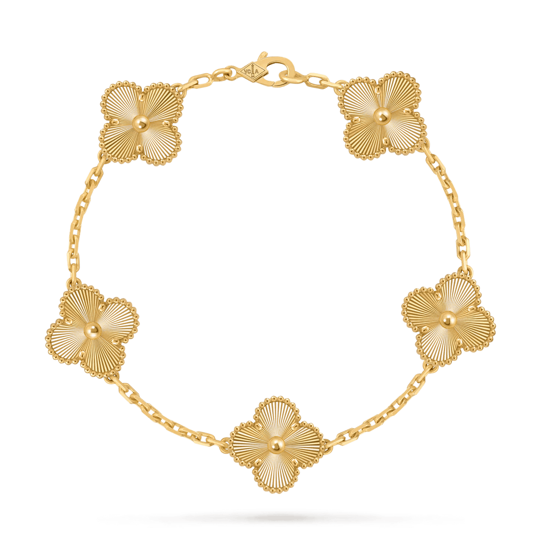 Gold Plated Clover Bracelet - 925 Sterling Silver Adjustable Lucky Charm Jewelry with Secure Clasp - Aruary Studio ｜ Artisanal Jewelry