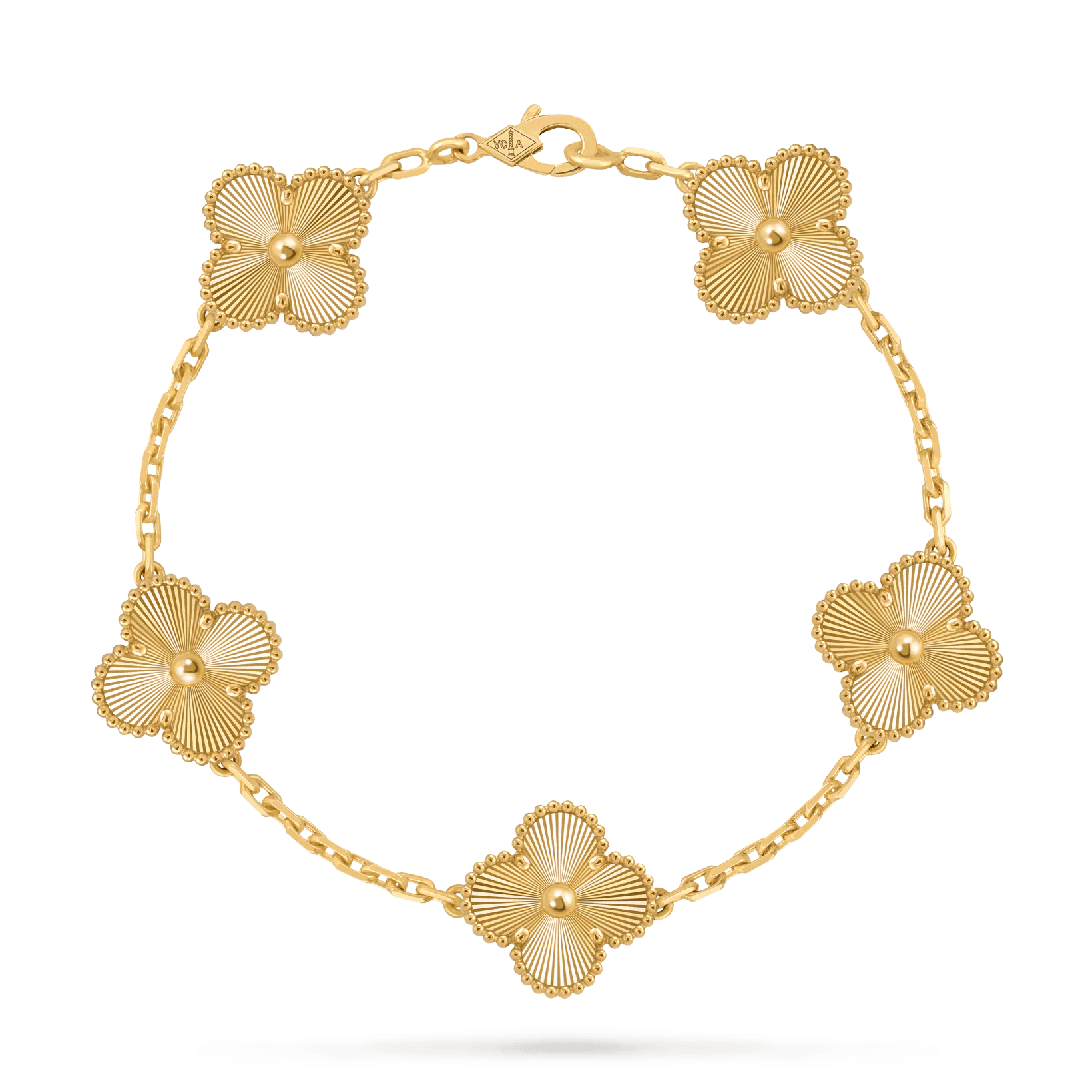 Gold Plated Clover Bracelet - 925 Sterling Silver Adjustable Lucky Charm Jewelry with Secure Clasp - Aruary Studio ｜ Artisanal Jewelry