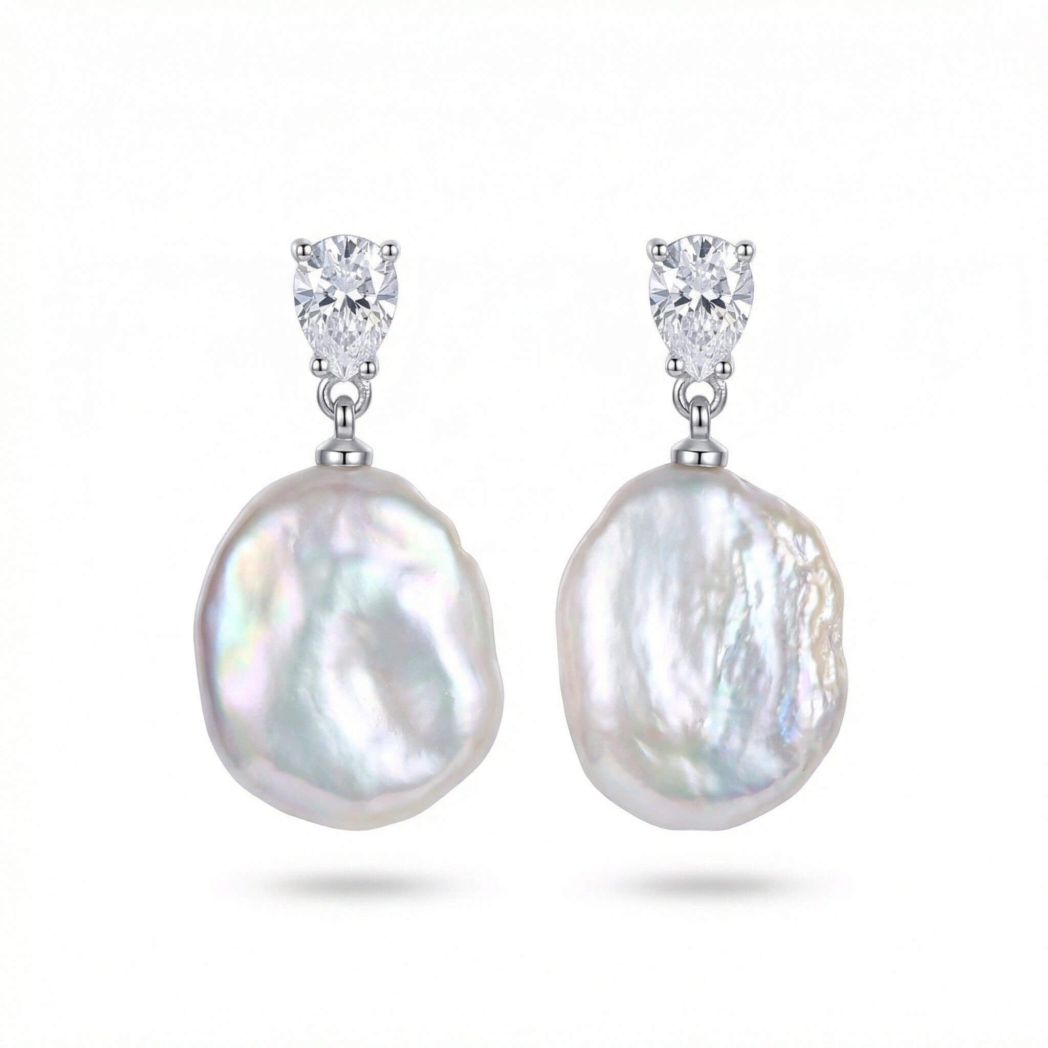 Handcrafted Baroque Pearl Drop Earrings – Vintage Gold Plated Statement Earrings with 925 Sterling Silver Posts for Sensitive Ears - Aruary Studio ｜ Artisanal Jewelry