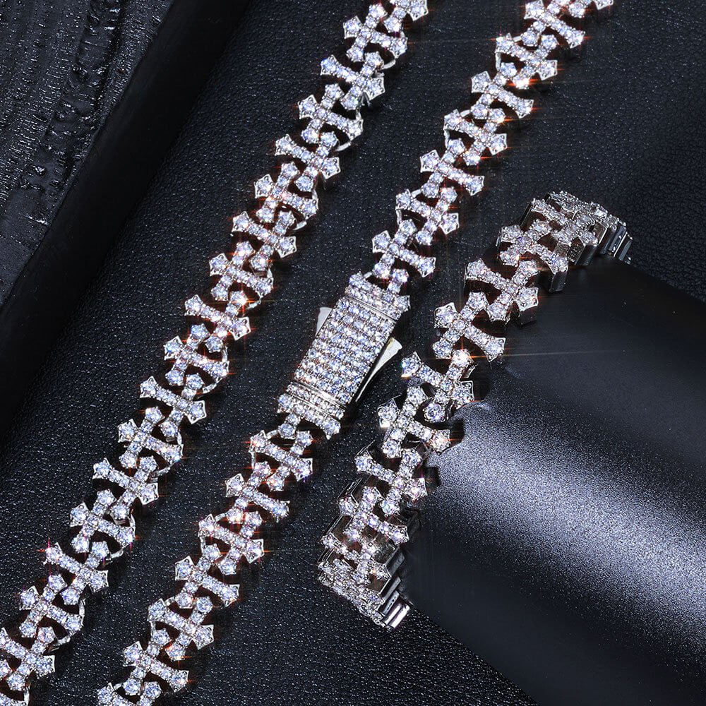 Hip - Hop Iced - Out Cross Bracelet | 18K Gold - Plated + 5A Zircon - Aruary Studio ｜ Artisanal Jewelry