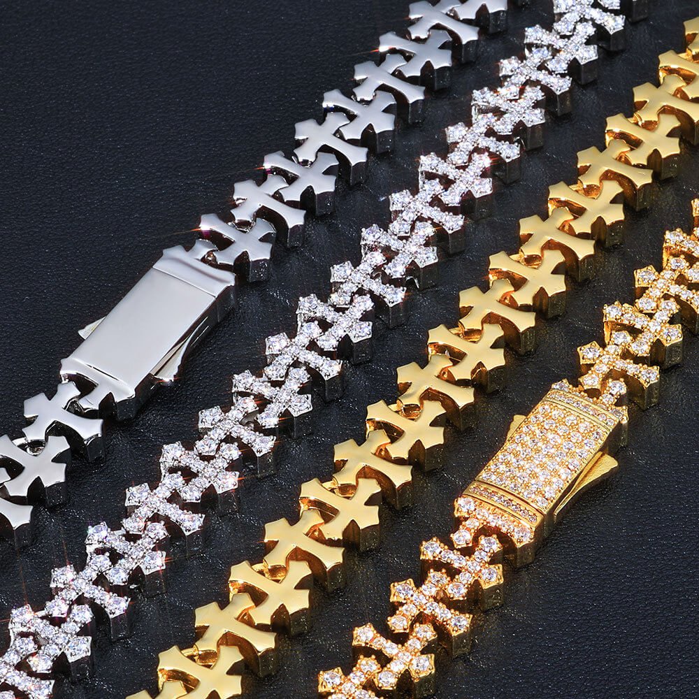 Hip - Hop Iced - Out Cross Bracelet | 18K Gold - Plated + 5A Zircon - Aruary Studio ｜ Artisanal Jewelry