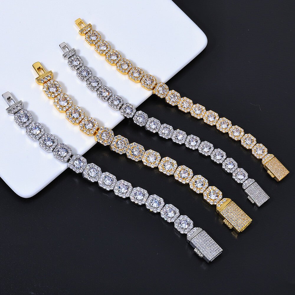 Hip - Hop Square "Ice Out" Zircon Necklace | 18K Gold - Plated Eco - Brass + 5A Zircon - Aruary Studio ｜ Artisanal Jewelry