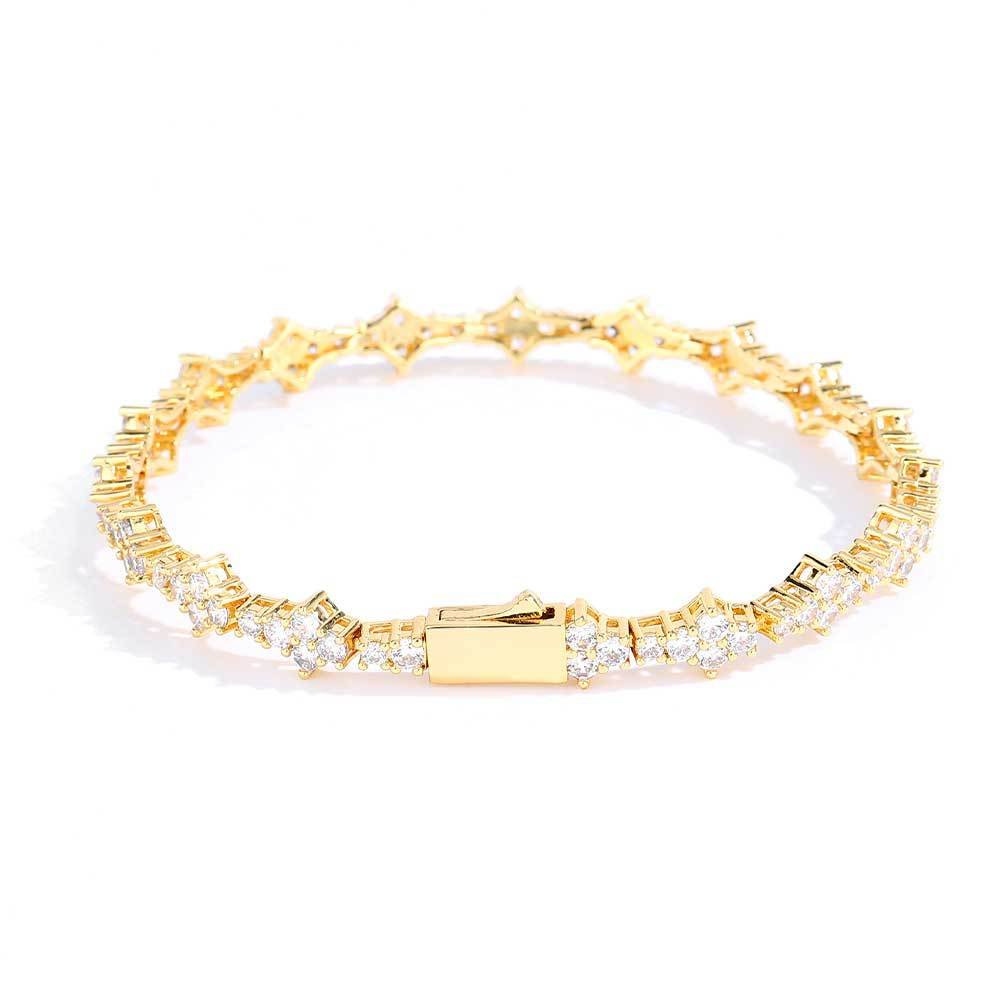 Hip Hop Zircon Bracelet for Men - Gold Plated 3A Zircon Bling Bracelet - Aruary Studio ｜ Artisanal Jewelry