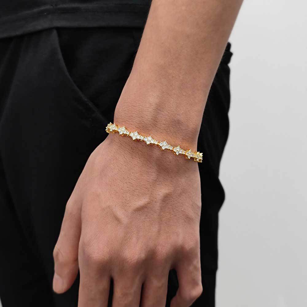 Hip Hop Zircon Bracelet for Men - Gold Plated 3A Zircon Bling Bracelet - Aruary Studio ｜ Artisanal Jewelry