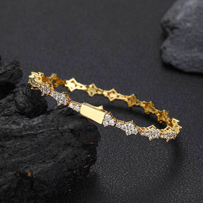 Hip Hop Zircon Bracelet for Men - Gold Plated 3A Zircon Bling Bracelet - Aruary Studio ｜ Artisanal Jewelry