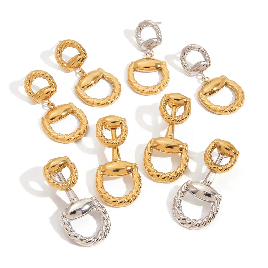 Hypoallergenic Luxury Geometric Earrings – Surgical Steel Everyday Studs for Women | Waterproof & Fade - Resistant - Aruary Studio ｜ Artisanal Jewelry