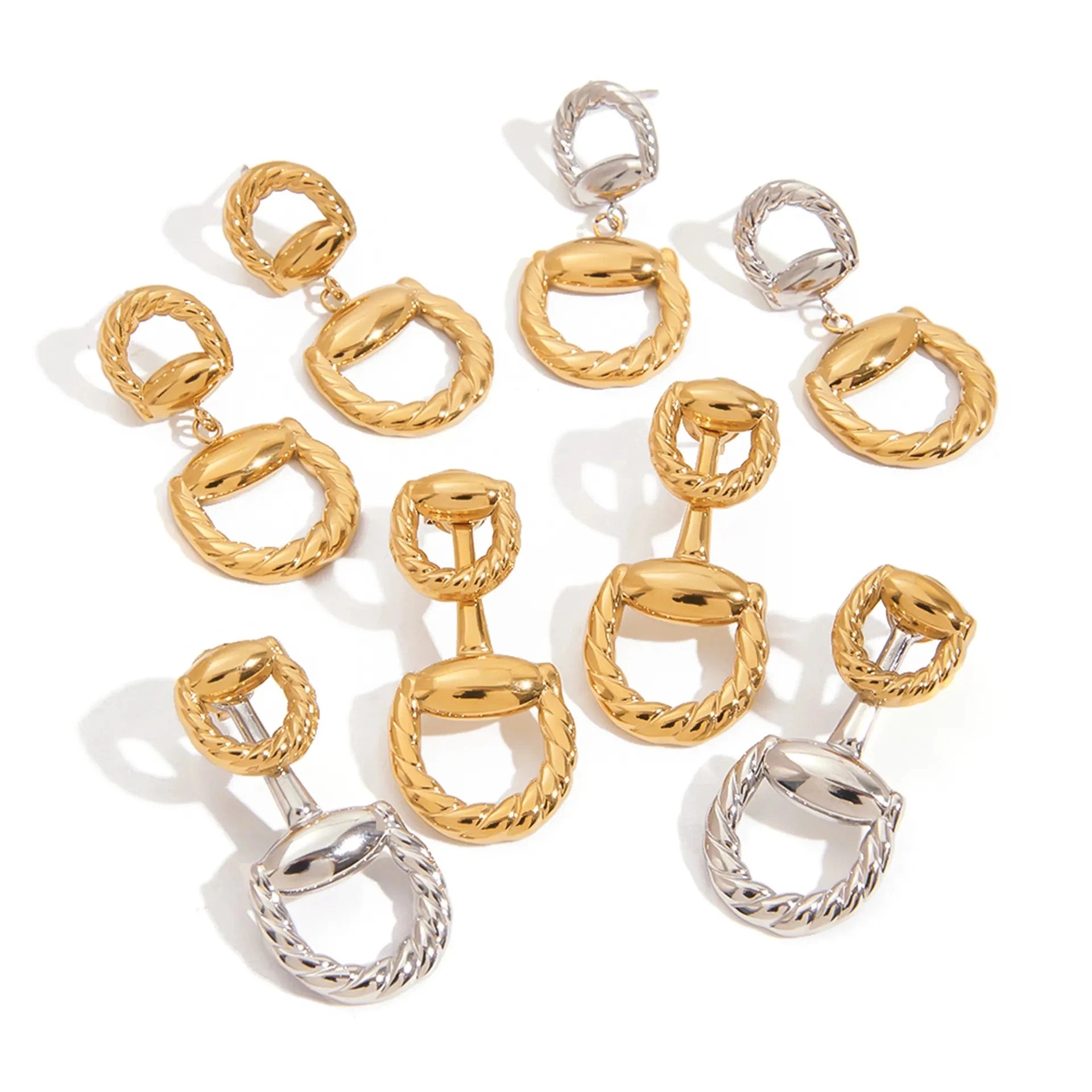 Hypoallergenic Luxury Geometric Earrings – Surgical Steel Everyday Studs for Women | Waterproof & Fade - Resistant - Aruary Studio ｜ Artisanal Jewelry