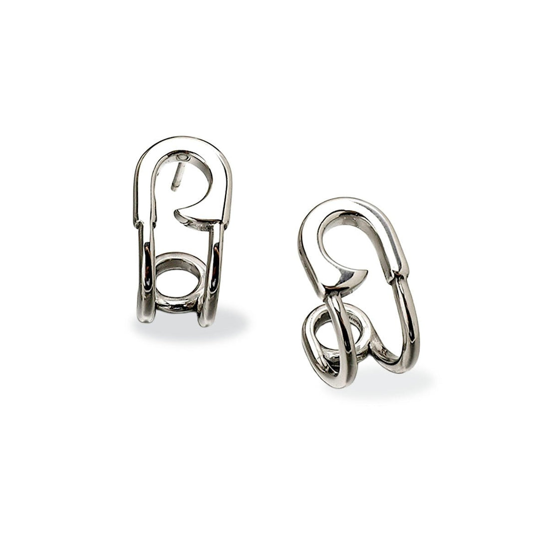 HypoAllergenic Paperclip Earrings | Titanium Steel + 5A Zirconia | Architectural Silver | Office Chic - Aruary Studio ｜ Artisanal Jewelry