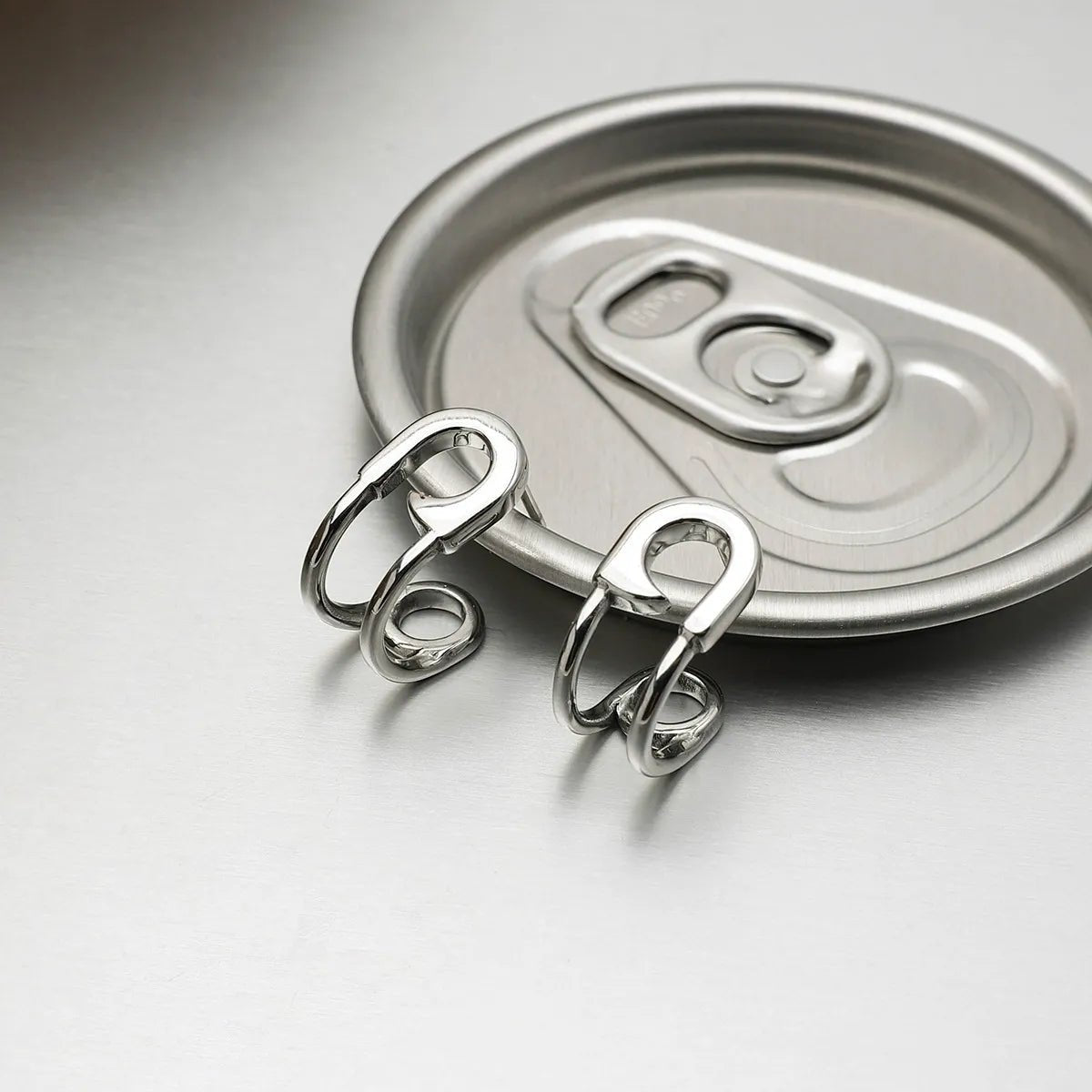 HypoAllergenic Paperclip Earrings | Titanium Steel + 5A Zirconia | Architectural Silver | Office Chic - Aruary Studio ｜ Artisanal Jewelry