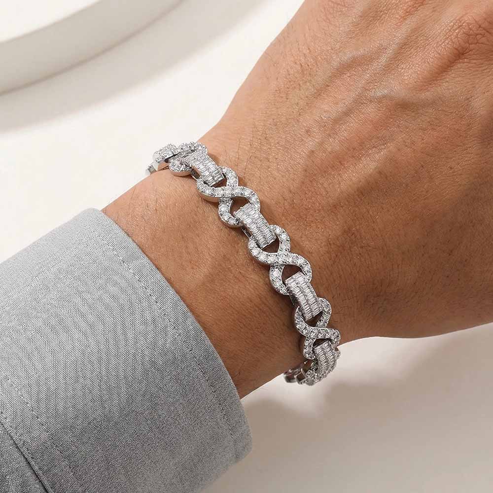Infinity Sparkle: 10mm Figure - 8 Mixed - Cut Iced Out Bracelet - Aruary Studio ｜ Artisanal Jewelry