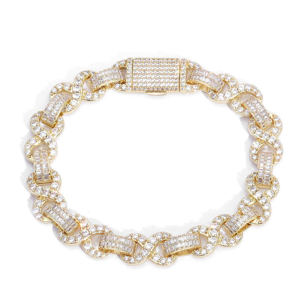 Infinity Sparkle: 10mm Figure - 8 Mixed - Cut Iced Out Bracelet - Aruary Studio ｜ Artisanal Jewelry