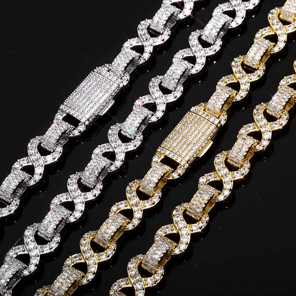 Infinity Sparkle: 10mm Figure - 8 Mixed - Cut Iced Out Bracelet - Aruary Studio ｜ Artisanal Jewelry