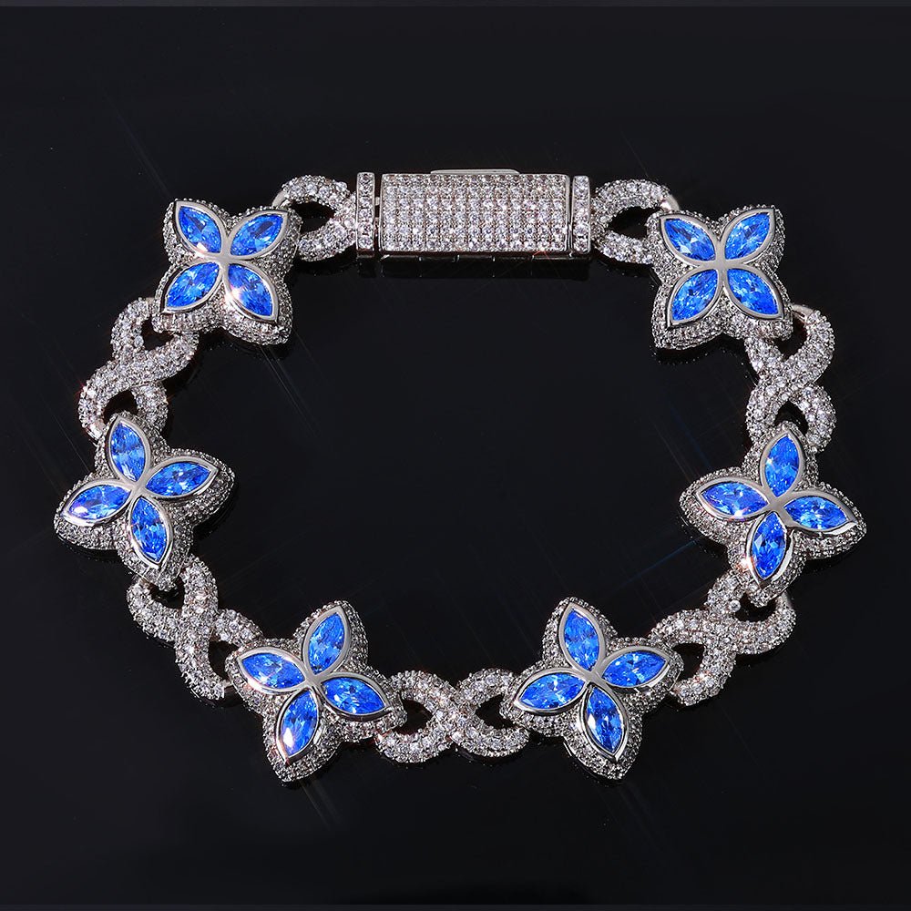 “Lucky Clover” Gold Plated Zircon 8 - Figure Cuban Link Bracelet - Hip Hop Statement Piece for Daily & Party Wear - Aruary Studio ｜ Artisanal Jewelry