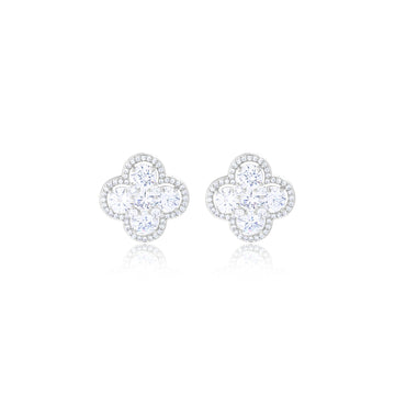 Lucky Clover Zircon Stud Earrings | Alloy + 925 Silver Needle - Timeless Elegance with Sparkling Luck - Aruary Studio ｜ Artisanal Jewelry