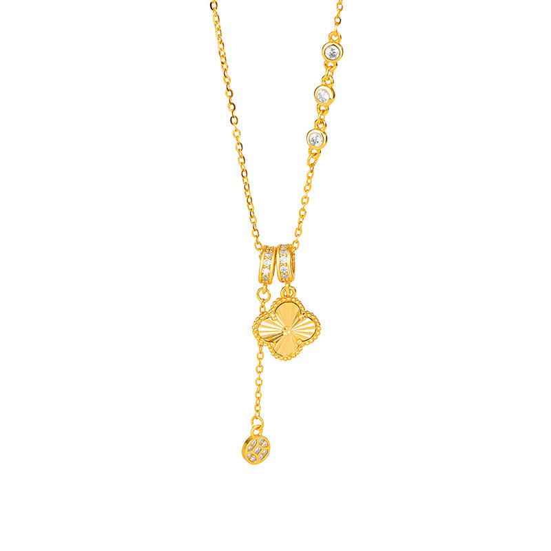 Lucky Laser-Sculpted Clover Necklace for Unique Style and Elegance