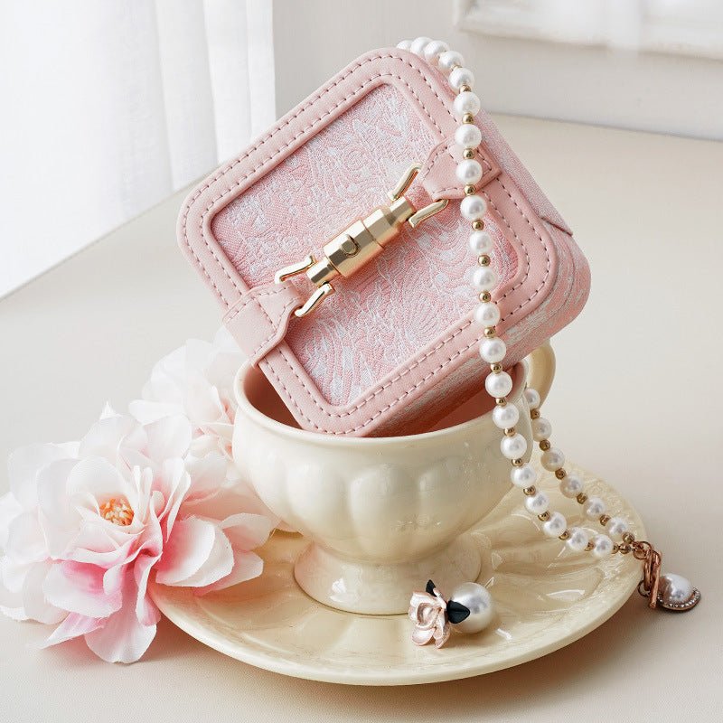 Luxury Brocade Embroidered Jewelry Box | PU Leather - Elegant Storage for Precious Accessories - Aruary Studio ｜ Artisanal Jewelry