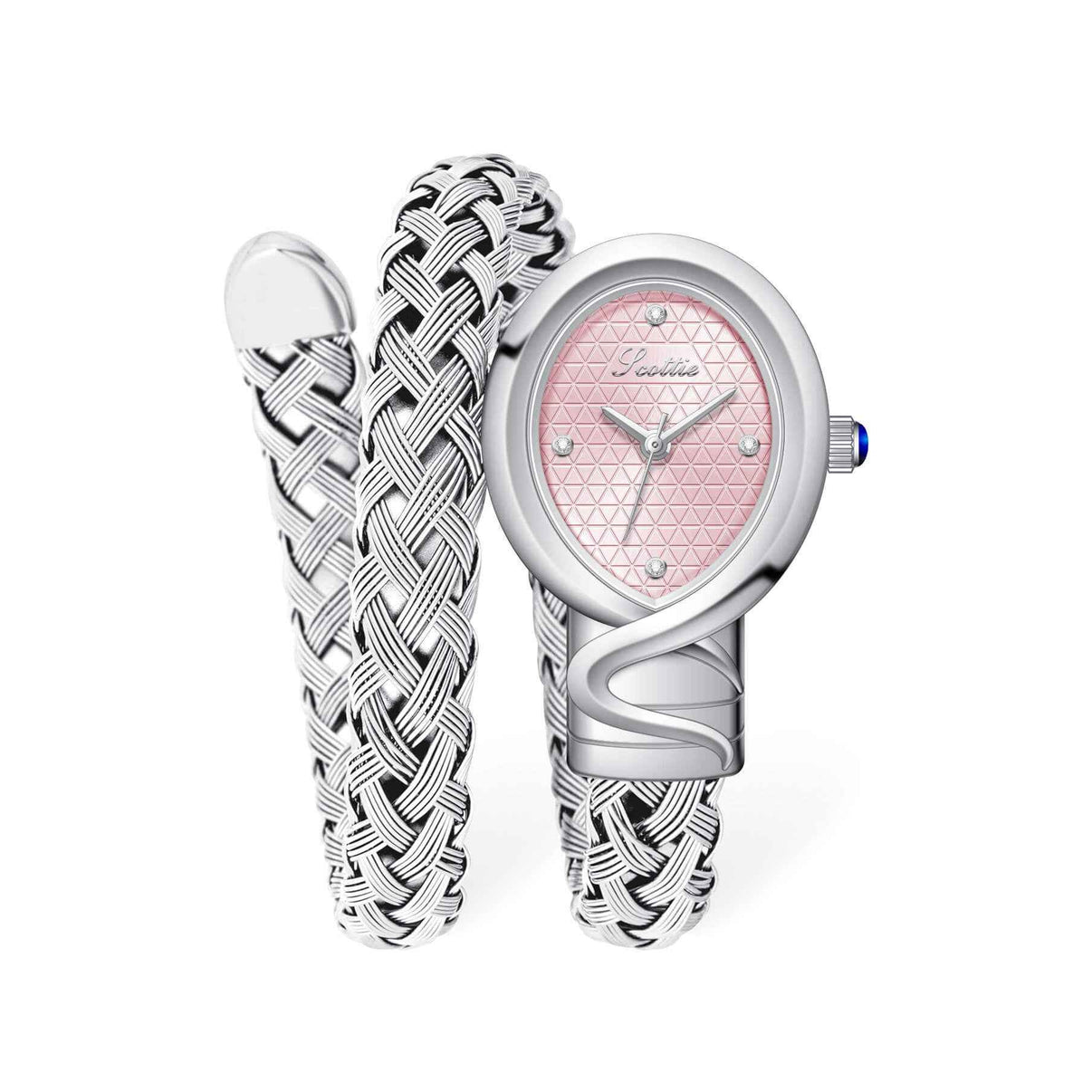 Mixed Metal Braided Bangle Watch
