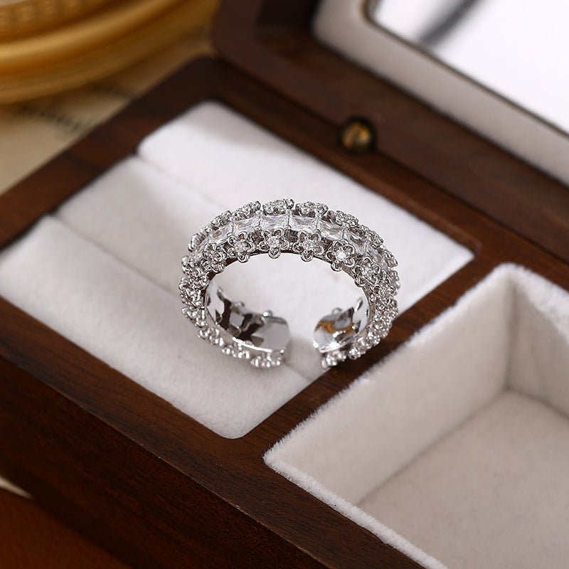 Luxury Vintage Copper Gold Plated Zircon Statement Ring - Aruary Studio ｜ Artisanal Jewelry