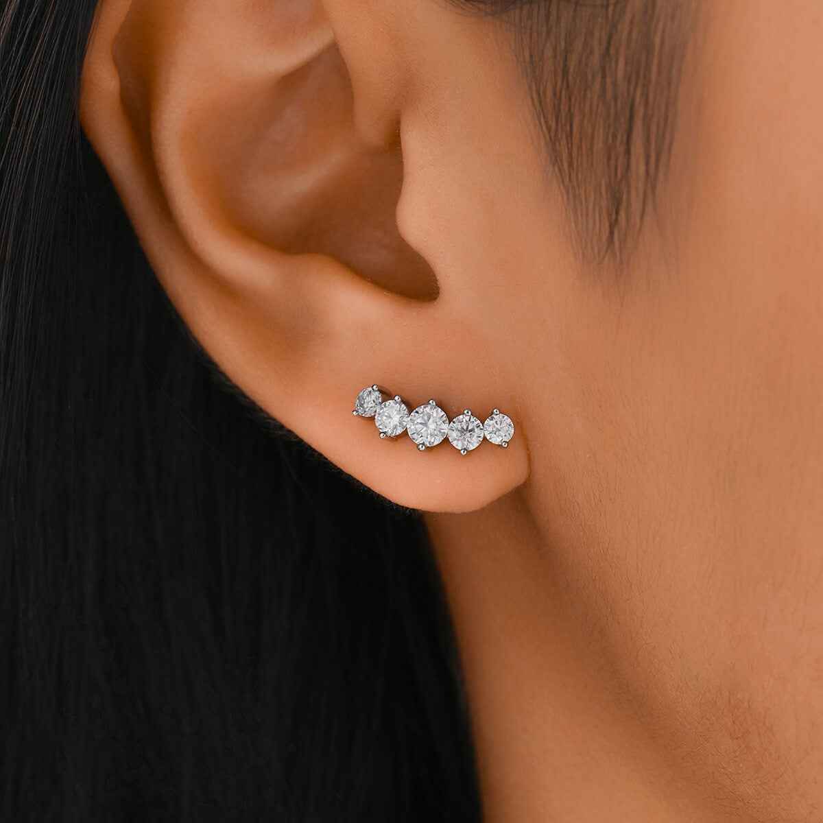 Lyra Curved Moissanite Ear Climbers
